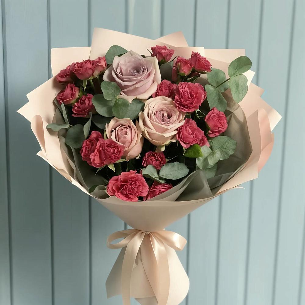 Букет цветов из: Гвоздики и Розы в Мещовске