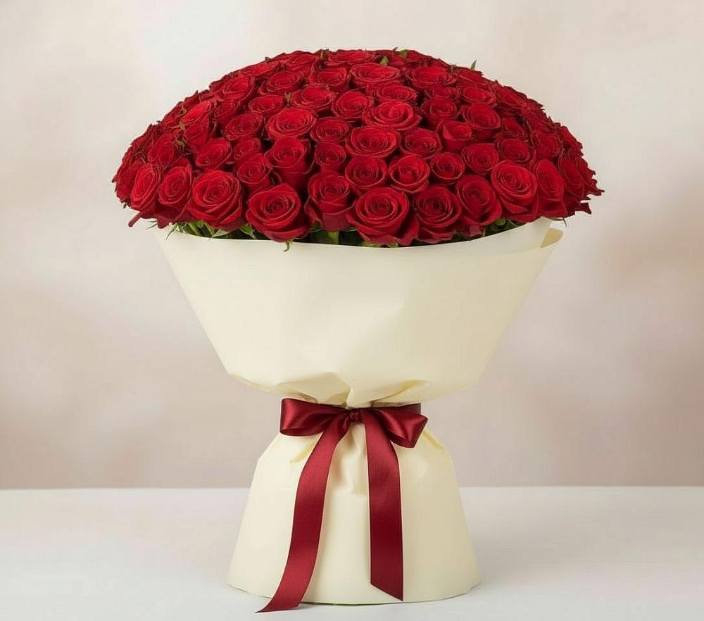 Букет 101 Красная роза Милано в Мещовске
