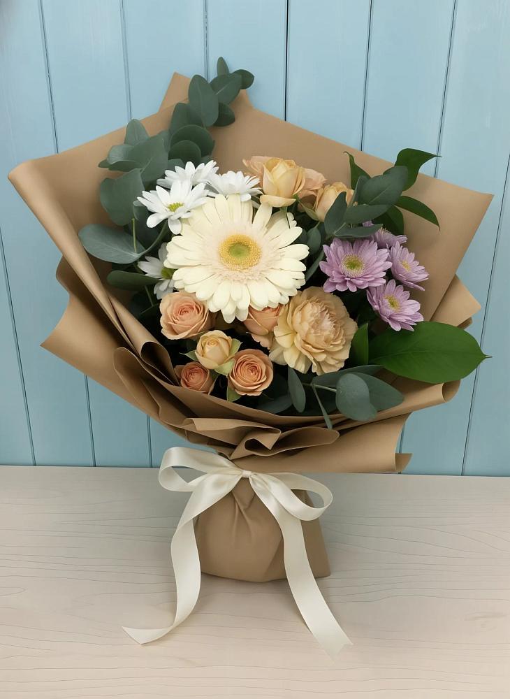 Букет цветов из: Герберы и Хризантемы в Мещовске