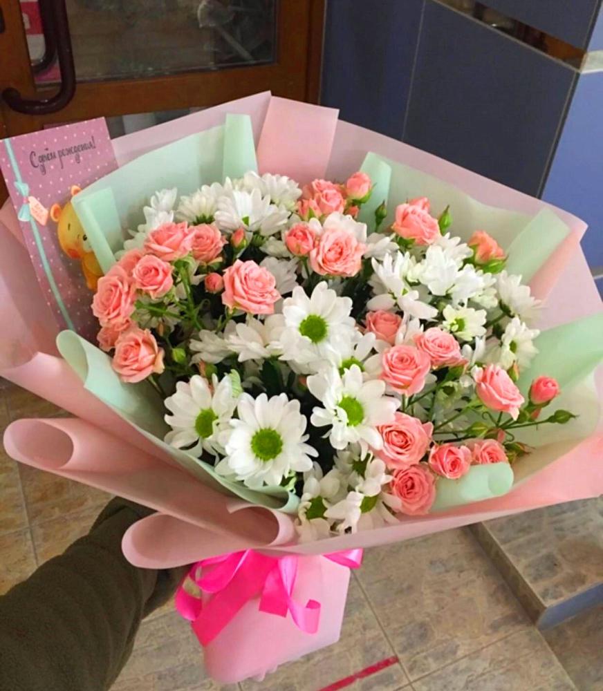 Букет цветов из: Розы и Хризантемы в Мещовске